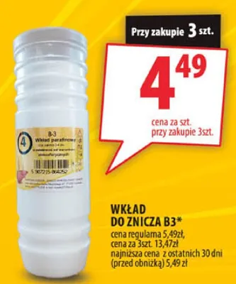 Wkład do znicza B3* promocja w Arhelan