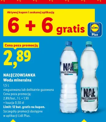 Woda mineralna niegazowana Nałęczowianka promocja w Lidl