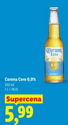 Piwo bezalkoholowe Corona Cero 0,0% promocja w Lidl