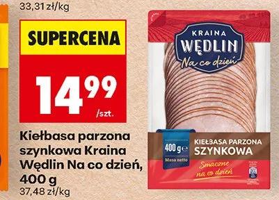Kiełbasa parzona szynkowa Kraina Wędlin Na co dzień promocja w Biedronka