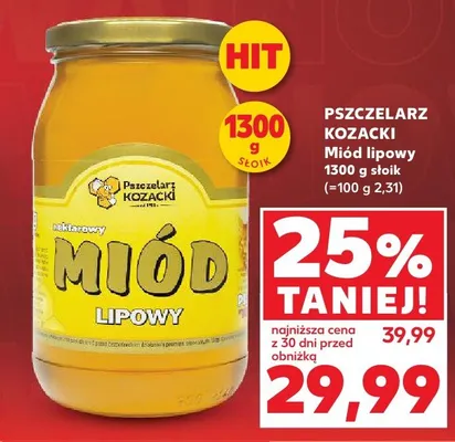 Miód lipowy Pszczelarz Kozacki promocja w Kaufland