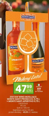 Zestaw wino musujące Monte Santi Prosecco + Monte Santi Aperitivo promocja w Twój Market
