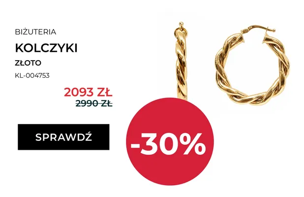 Kolczyki złote Briju promocja w Briju