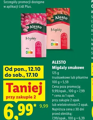 Migdały smakowe pikantne Alesto promocja w Lidl