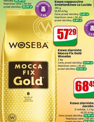 Kawa ziarnista Jacobs Café Crema Gold promocja w Dino