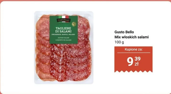 Salami Gusto Bello Mix włoskich salami 100 g promocja w Biedronka