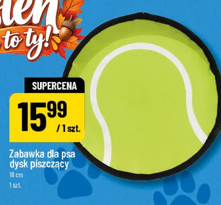 Zabawka dla psa dysk piszczący 18 cm promocja w POLOmarket