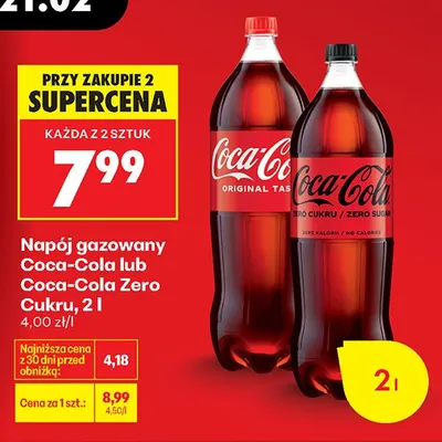 Napój gazowany Coca-Cola, Coca-Cola Zero 2 l promocja w Biedronka