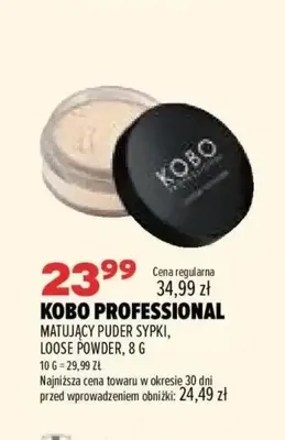 Matujący puder sypki Loose Powder Kobo Professional promocja w Drogerie Natura