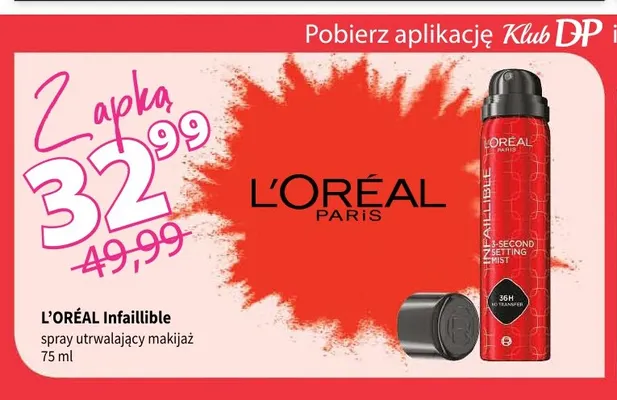 Spray utrwalający makijaż Infaillible L'Oréal Paris promocja w Drogerie Polskie