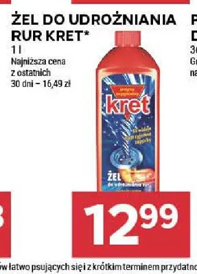 Żel do udrożniania rur Kret promocja w Stokrotka