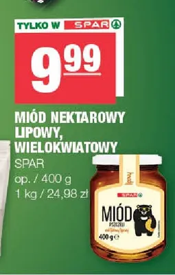 Miód nektarowy lipowy Spar promocja w SPAR