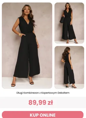 Kombinezon damski Renee długi z kopertowym dekoltem promocja w Renee