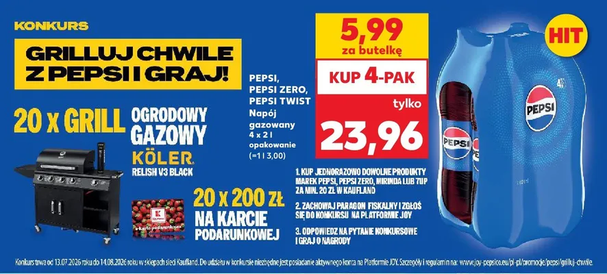 Napój gazowany Pepsi Twist 4-pak 2 l promocja w Kaufland