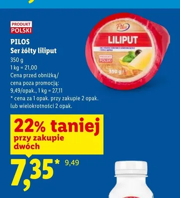 Ser żółty liliput Pilos promocja w Lidl