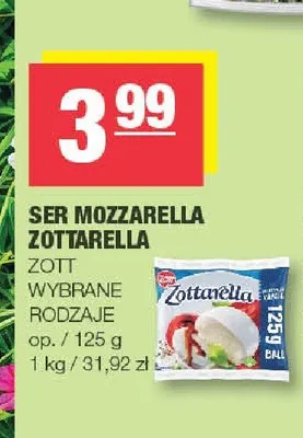 Ser mozzarella Zottarella Zott promocja w SPAR
