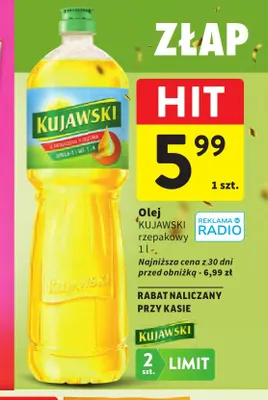 Olej rzepakowy Kujawski promocja w Intermarche