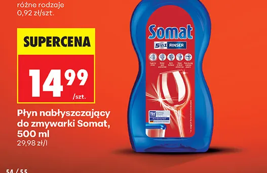 Płyn nabłyszczający do zmywarki Somat promocja w Biedronka
