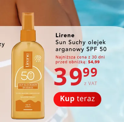 Suchy olejek arganowy Lirene Sun SPF 50 promocja w Poczta Polska