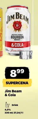 Drink Jim Beam & Cola 4,5% promocja w Netto