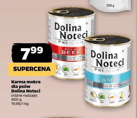 Karma mokra dla psów Dolina Noteci Rich in Lamb promocja w Netto