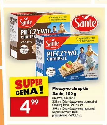 Pieczywo chrupkie Sante pszenne promocja w Twój Market