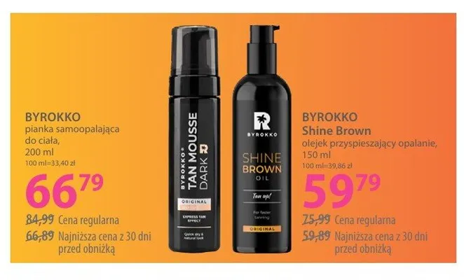 Olejek przyspieszający opalanie BYROKKO Shine Brown promocja w Hebe
