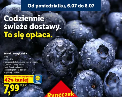 Borówki amerykańskie Ryneczek Lidla promocja w Lidl