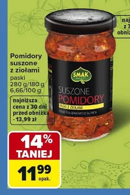 Pomidory suszone z ziołami paski Smak promocja w Carrefour