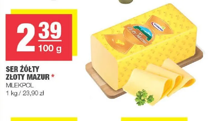 Ser żółty Złoty Mazur Mlekpol promocja w SPAR