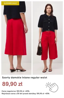 Szorty damskie lniane regular waist promocja w Medicine