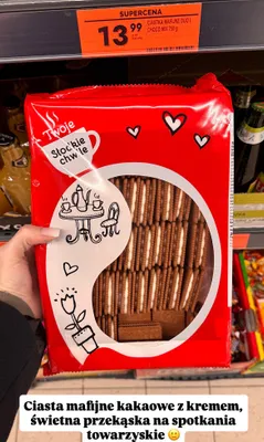 Ciastka mafinowe kakaowe z kremem Duo i Choco Mix promocja w Biedronka