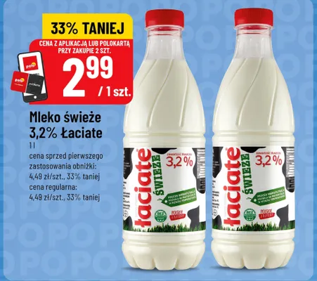 Mleko świeże 3,2% Łaciate promocja w POLOmarket