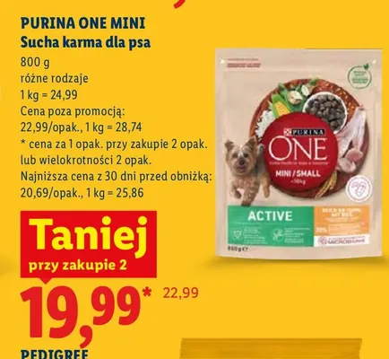 Sucha karma dla psa Purina One Mini promocja w Lidl