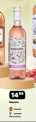 Wino różowe Miqueta Semi-Sweet Rosé półsłodkie Hiszpania promocja w Netto