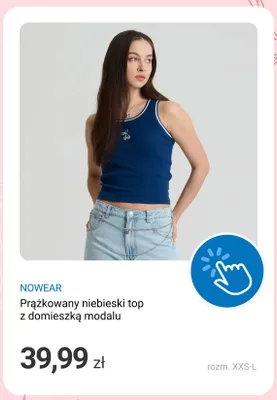 Prążkowany niebieski top z domieszką modalu NOWEAR promocja w Smyk