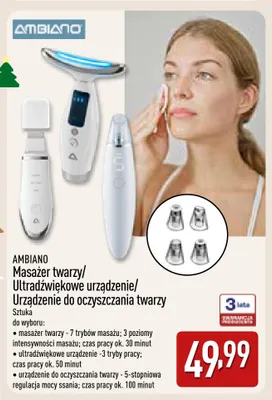 Urządzenie do oczyszczania twarzy Ambiano promocja w Aldi