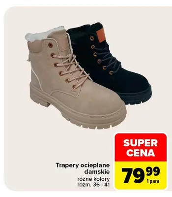 Trapery ocieplane damskie promocja w Carrefour