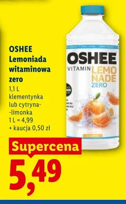 Lemoniada witaminowa zero OSHEE promocja w Lidl