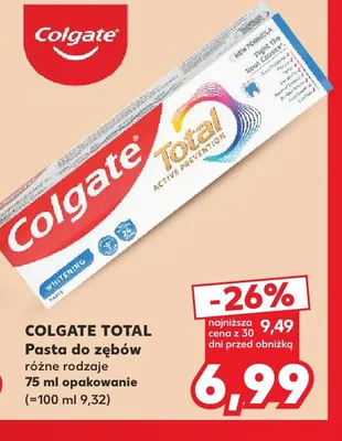 Pasta do zębów Colgate Total Whitening promocja w Kaufland