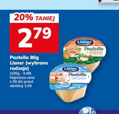 Pasta rybna Pastella z tuńczyka Lisner promocja w Hitpol