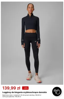 Legginsy do biegania szybkoschnące damskie 4F promocja w 4F