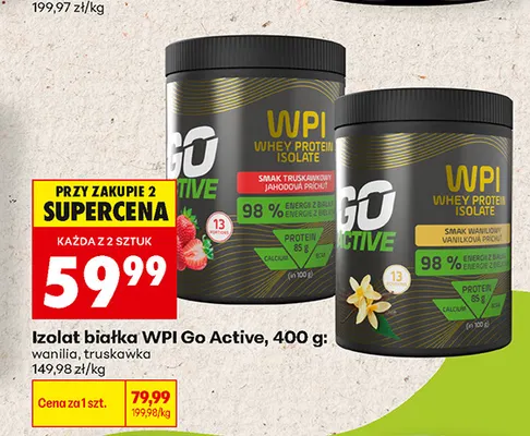 Izolat białka WPI Go Active truskawka promocja w Biedronka