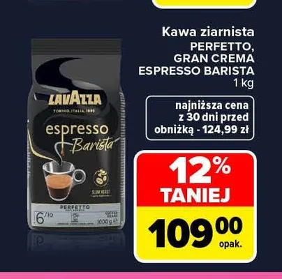 Kawa ziarnista Perfetto Espresso Barista Lavazza promocja w Carrefour