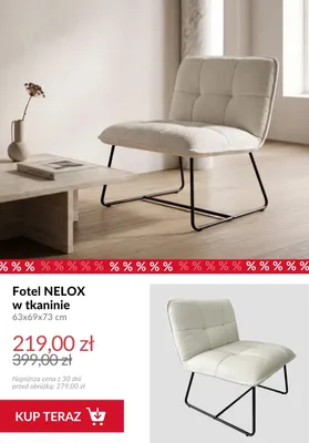 Fotel Nelox w tkaninie promocja w Homla
