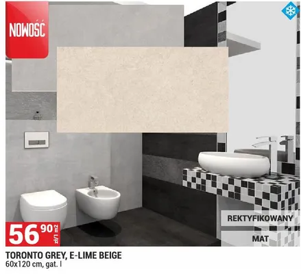 Gres Toronto Grey, E-Lime Beige promocja w Merkury Market