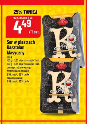 Ser w plastrach Kasztelan klasyczny Sierpc promocja w POLOmarket