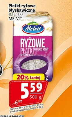 Płatki ryżowe błyskawiczne Melvit promocja w Prim Market