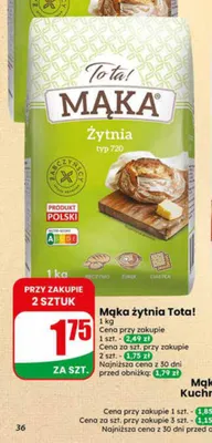 Mąka żytnia typ 720 Tota! promocja w Dino