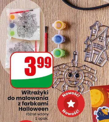 Witrażyki do malowania z farbkami Halloween promocja w Dino